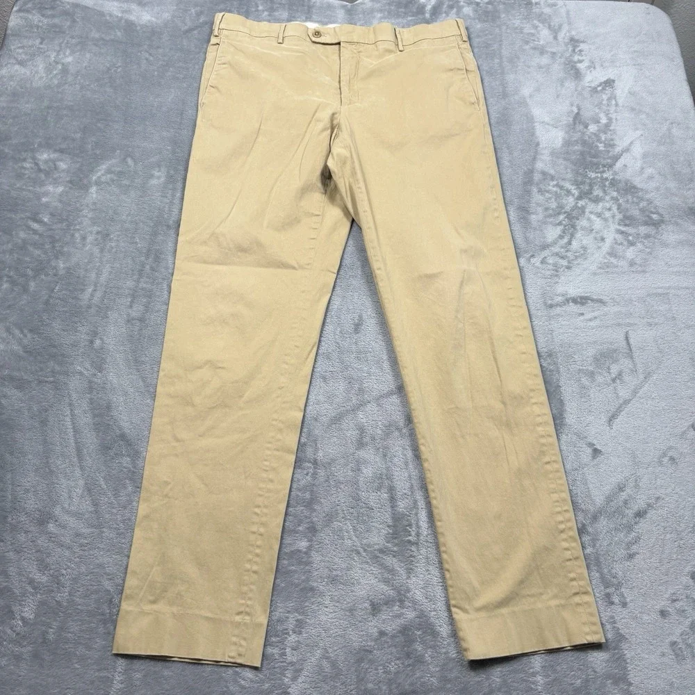 Zanella Parker Pants Men's 36x32 Khaki Made in Italy Cotton Stretch Flat Front*